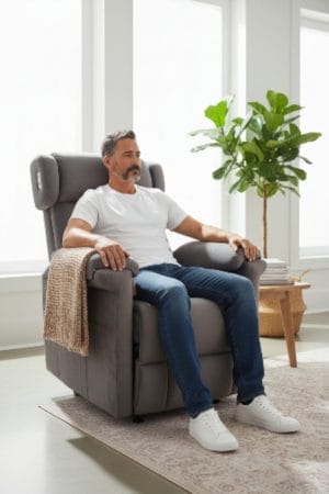 Bluemotion Başlıklı 4 Motorlu Masajlı Zero Gravity Liftli Hasta Koltuğu Antrasit Renk